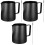 6Pcs Black Stainless Steel Cappuccino Pitcher Cups with Precise Scale 4