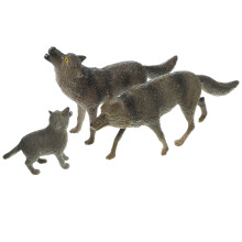 6Pcs Coffee Plastic Wolf Figurines Wildlife Animal Model Home Decor