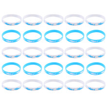 50Pcs Assorted Color Silicone Party Wristbands with Shark Pattern