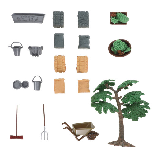 76Pcs Fine Workmanship Mini Farmhouse Fruit Vegetable PVC Models