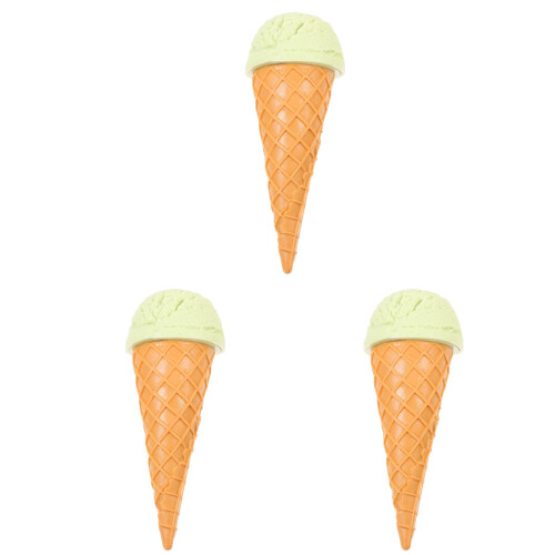 3Pcs Green Simulation Ice Cream Model Artificial Decor Prop for Photos 1