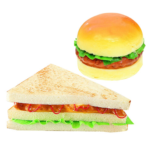 6Pcs PU Simulation Bread Model Fake Sandwich Food Prop 1
