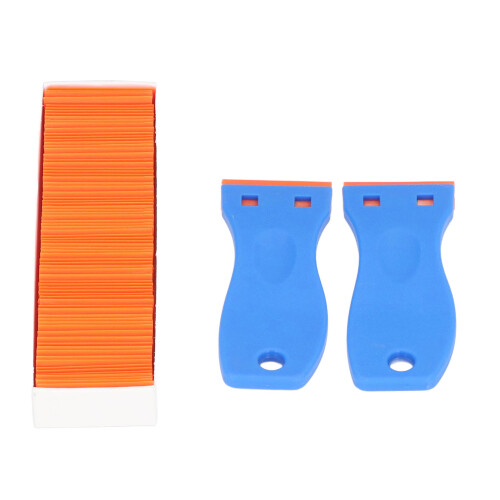 Multi Purpose Cleaning Scraper Pocket Sized Lightweight Plastic Razor Blade Ergonomic Curved Handle Scratch Free Safe Cleaning Strong Construction 1
