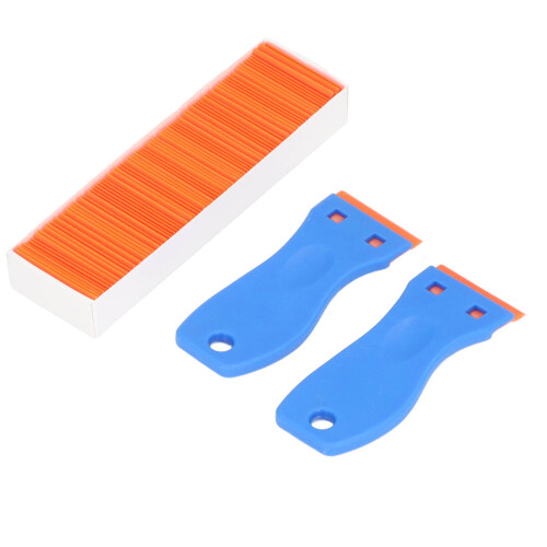 Multi Purpose Cleaning Scraper Pocket Sized Lightweight Plastic Razor Blade Ergonomic Curved Handle Scratch Free Safe Cleaning Strong Construction 2