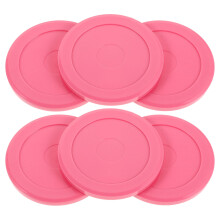 6Pcs Pink Plastic Hockey Training Pucks for Off-Ice and Street Hockey