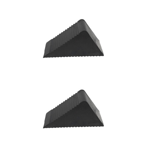 2Pcs Portable Black Rubber Wheel Stoppers for Cars Triangular Design 1