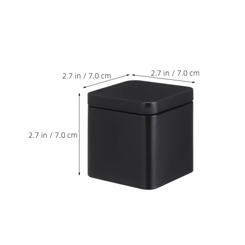 6Pcs Black Metal Tea Tin Containers Small Square Storage Boxes 1