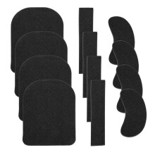 12Pcs Ski Boot Shin Pads Cotton Adhesive Shin Guards Black for Skiing