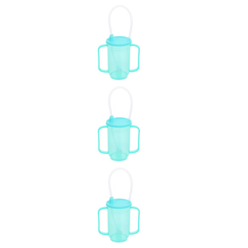 3Pcs Bedside Elderly Sippy Cups Spill Proof Plastic Cups with Lid 1