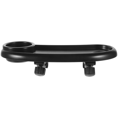 4Pcs Plastic Stroller Tray Detachable Design with Drinks Holder Black 2