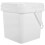 2Pcs White Paint Storage Buckets with Handle and Lid Portable Design 1