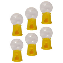 18Pcs Mini Plastic Gumballs Machine Candy Dispenser Kids Toy in Yellow