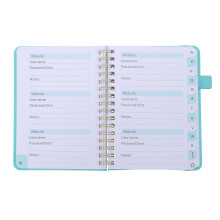 1PU Agenda Mots De Passe Portable Ciel Avec Onglets Alphabétiques