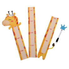 3Sets Yellow Height Wall Decal with Cute Cartoon Animals for Home Use