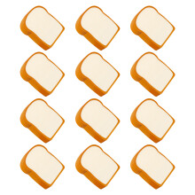 60Pcs Khaki Toast Model Erasers Cartoon Pencil Erasers for School Use