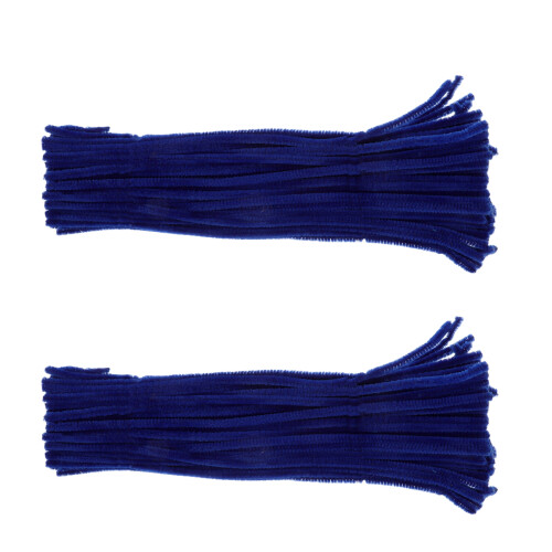 600Pcs Blue Plush Craft Sticks Flexible Chenille Stems for Decorations