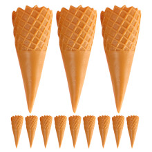 80Pcs Realistic Light Brown PVC Ice Cream Cone Models Pretend Play