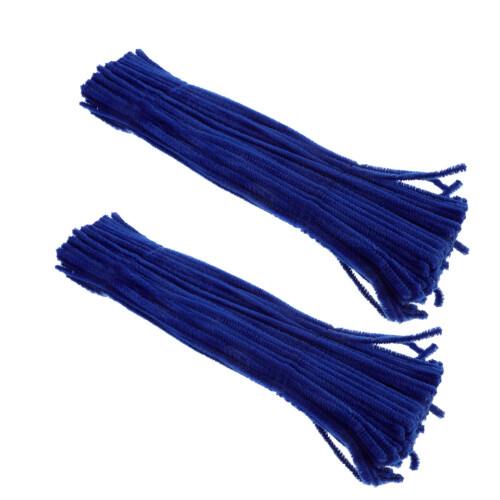 600Pcs Blue Plush Craft Sticks Flexible Chenille Stems for Decorations 1