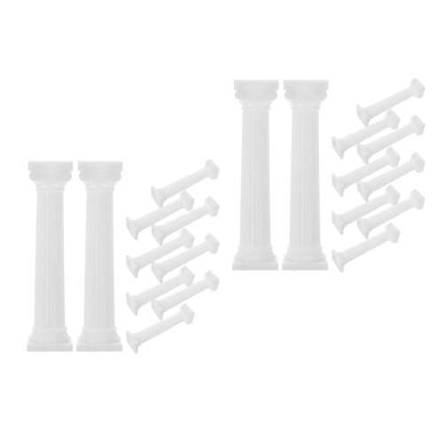 24Pcs White Plastic Mini Roman Column for DIY Crafts and Table Decor 2
