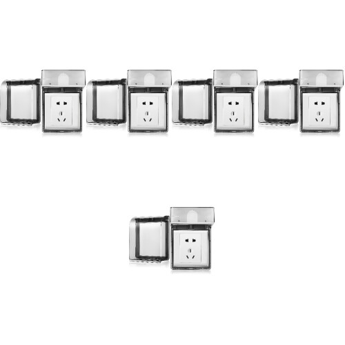 10Pcs Weatherproof Black Outlet Covers Adhesive Wall Socket Protectors 2