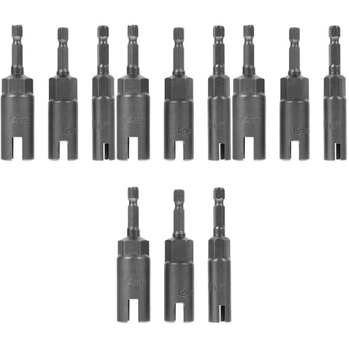 12Pcs Impact Wing Nut Driver Bits for Panel Nuts Eye Screws Grey Steel 2