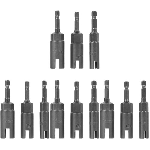 12Pcs Impact Wing Nut Driver Bits for Panel Nuts Eye Screws Grey Steel 1