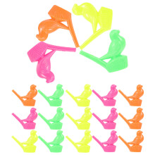 72Pcs Plastic Kids Whistle Toys Bird Shape Assorted Color