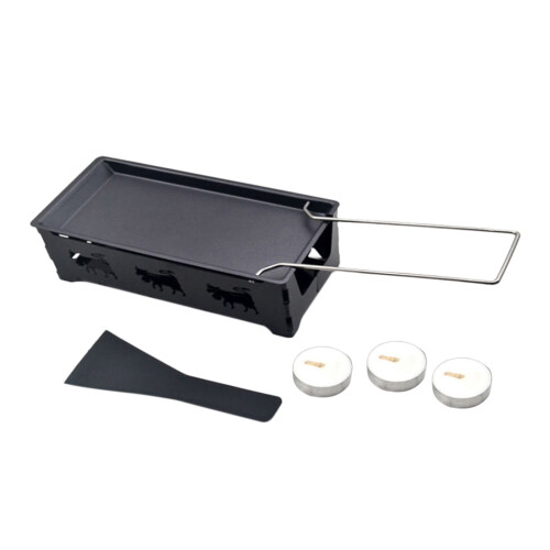 2Sets Mini Non-Stick Grill Pan with Foldable Handle Black Cheese Oven