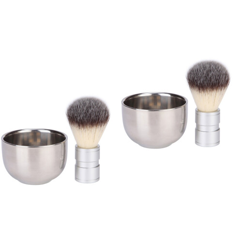 4Stk Bartbürste Set Metallgriff Langlebig Für Herren Bartpflege 2