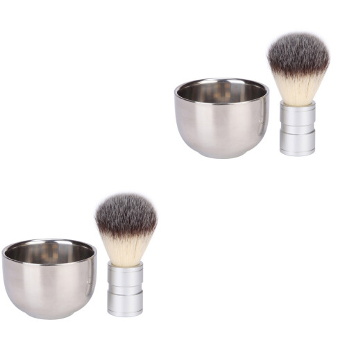 4Stk Bartbürste Set Metallgriff Langlebig Für Herren Bartpflege 1