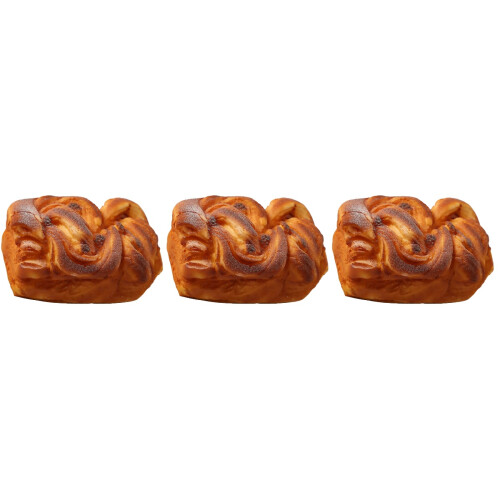 3Pcs Simulation Bread PU Chocolate Artificial Fake Bread for Photos 2