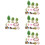 4Sets Assorted Color Miniature Farmhouse and Fruit Tree Resin Model 4