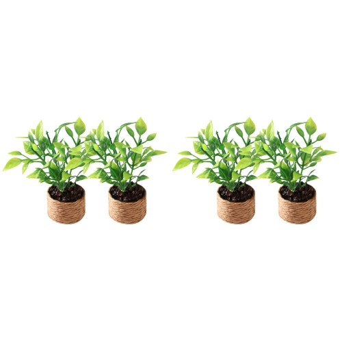 4Pcs Miniature Mini Potted Plants Artificial Tiny House Decorations 2