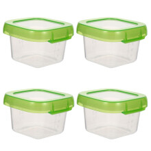 8Pcs Feeding Box Light Green Baby Food Storage Box with Cover and Seal