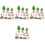4Sets Assorted Color Miniature Farmhouse and Fruit Tree Resin Model 6