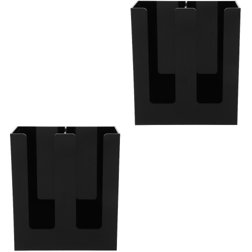 2Pcs Acrylic Paper Cup Holder Black Desktop Storage Rack 2