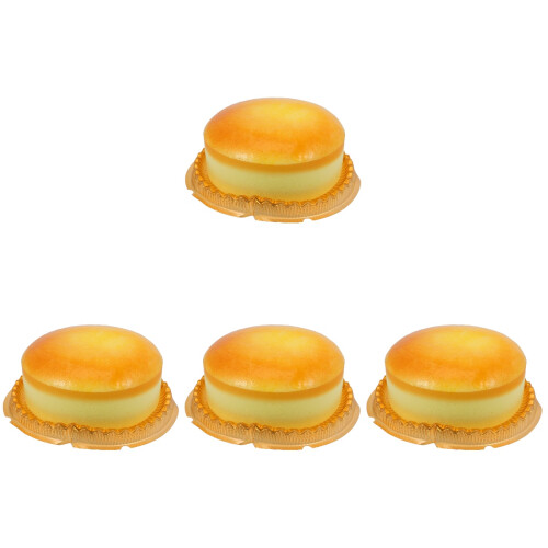 4Pcs Yellow PU Fake Cake Models Decompression Toy Cake Model Prop 2