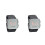 2Pcs Black Unisex LED Mirror Watch Silicone Band Display 5