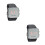 2Pcs Black Unisex LED Mirror Watch Silicone Band Display 6