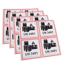 600Pcs Fire-Resistant Black Battery Label Stickers for Safe Transport