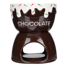 2Sets Lovely Ceramic Fondue Pot Detachable Butter and Cheese Warmer