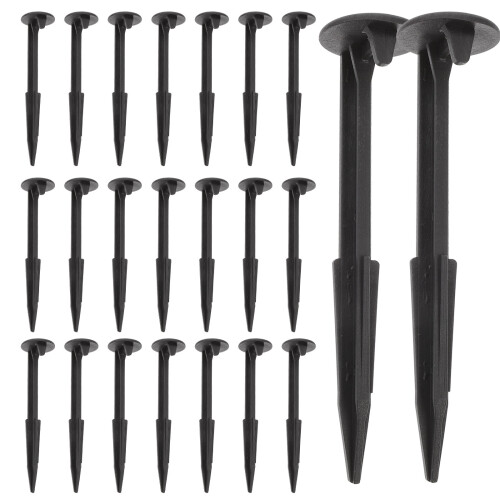 48Pcs Durable Plastic Inflatable Stakes Black Camping Ground Yard Pegs