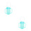 2Pcs -Blue Elderly Water Cups with Measurement and Handles 5
