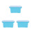 3Pcs Sky-Blue Plastic Storage Bins with Lids Handles Organizer 10