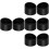 8Pcs Cylinder Rubber Eye Shields Black Microscope Eyepiece Cups 6