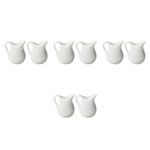 8Pcs Miniature White Ceramic Sauce Jug Milk Pitcher Mini Kitchen Props 2
