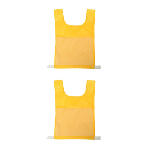 2Pcs Yellow Physical Exercise Vest Polyester with Pockets for Children 2