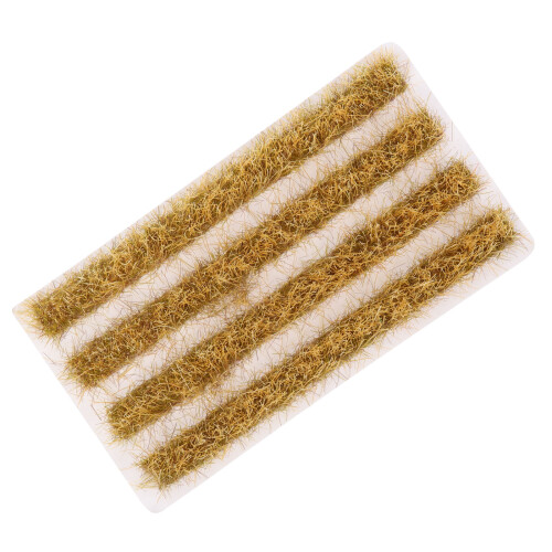 3Sets Durable Plastic Static Grass Strip Model Golden Landscape