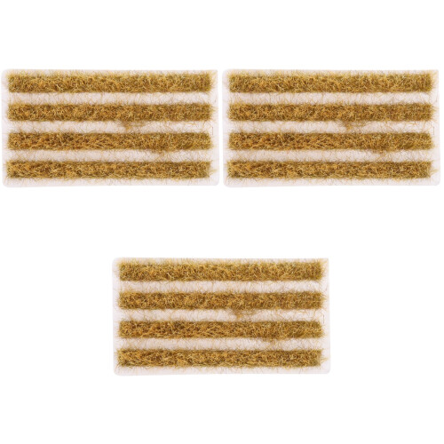 3Sets Durable Plastic Static Grass Strip Model Golden Landscape 2