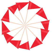 200Pcs Red Triangle Toothpick Flags Paper Wood Decorative Food Markers